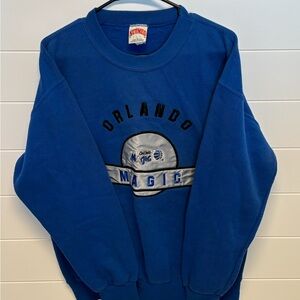 Vintage 90s Nutmeg Embroidered Orlando Magic Sweatshirt Mens Medium